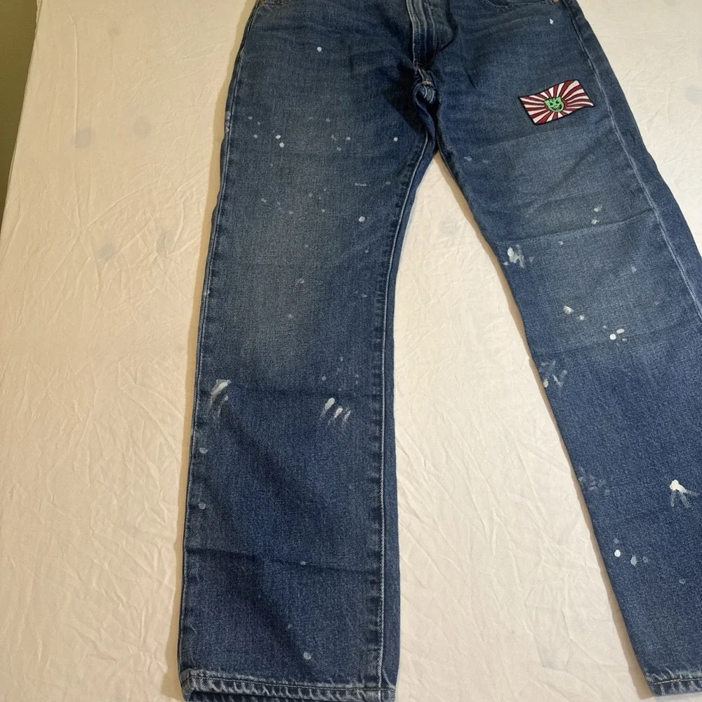 Vintage Levi's 551 With Big E Distressed W/Patches Very Worn Paint Mens 33‎ X 32